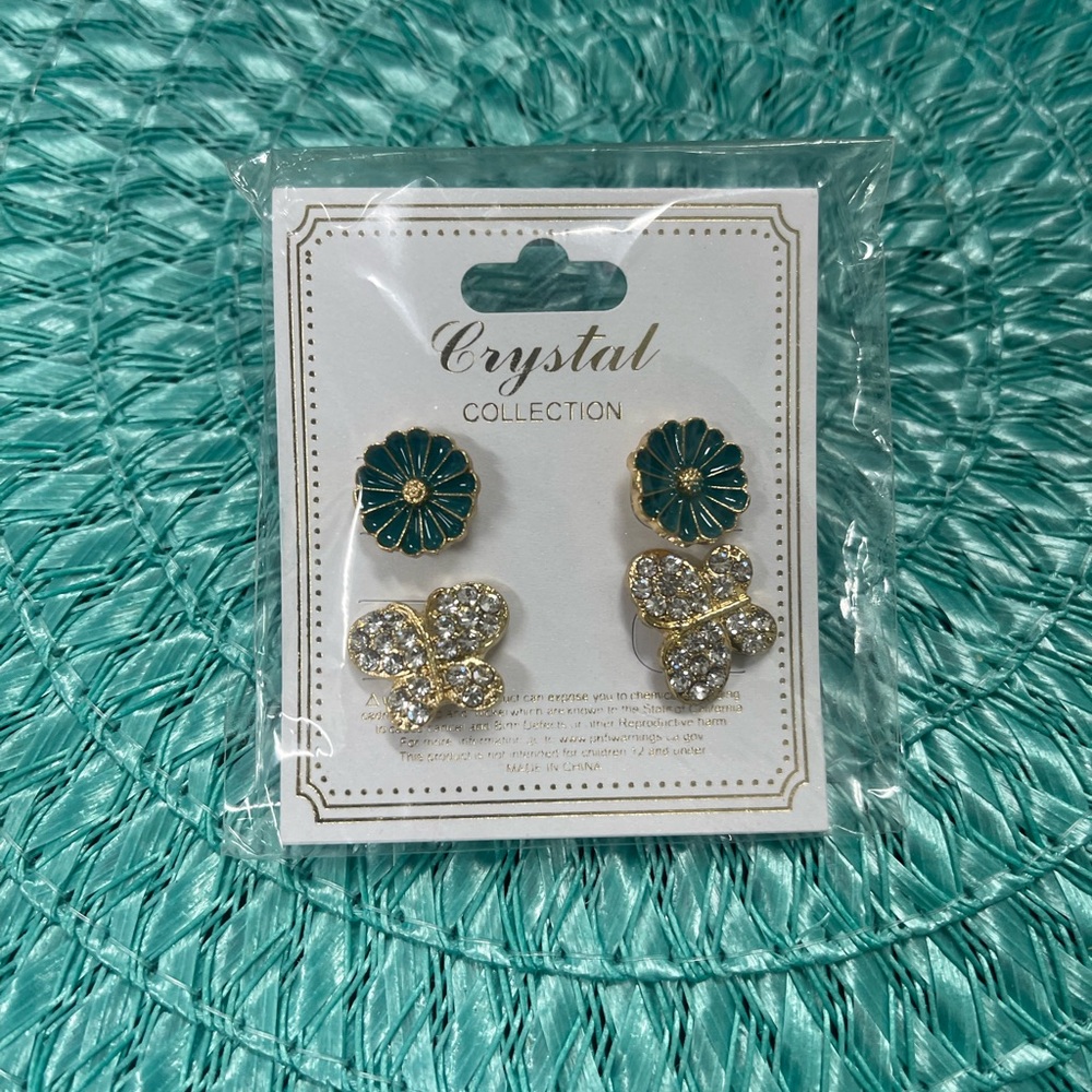 Green and Gold Earrings